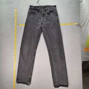 VTG Levis 501 Jeans Mens Black Straight Button Fly USA 90s Fits 26x31